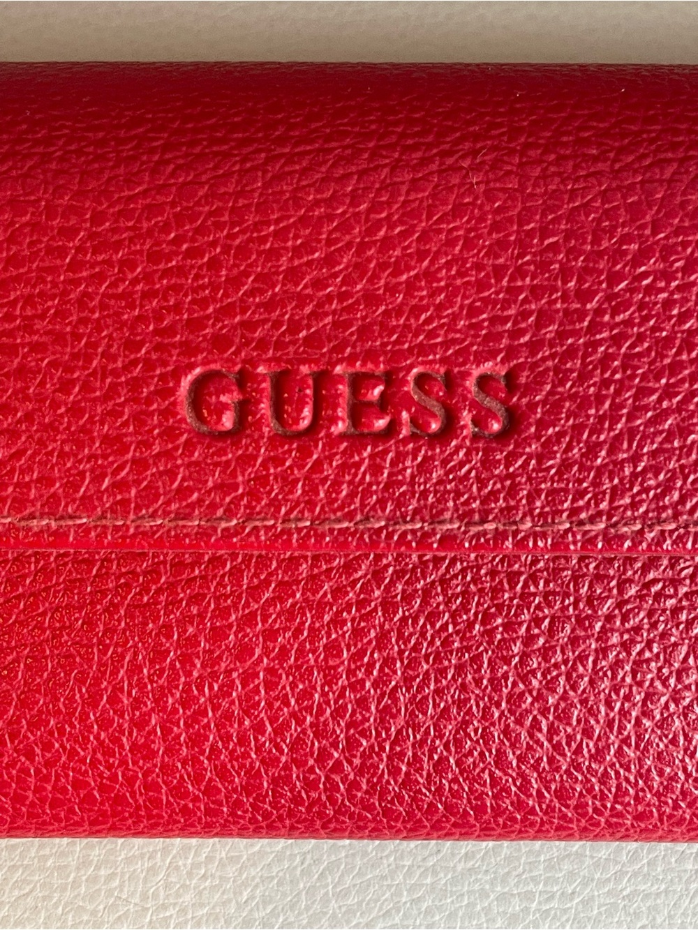 GUESS Bold Red Leather  Eyewear Case + Microfiber Cloth
